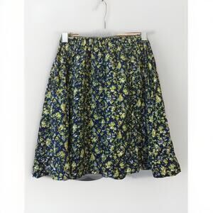 Kirra Womens Skirt Size XS Blue Floral Yellow Above the Knee New Juniors